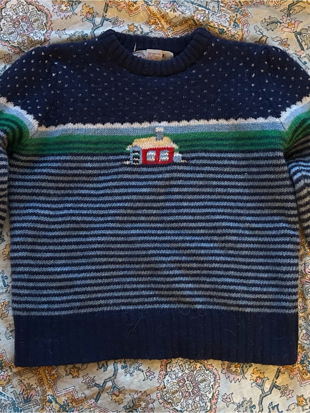 Polka dots and stripes wool sweater